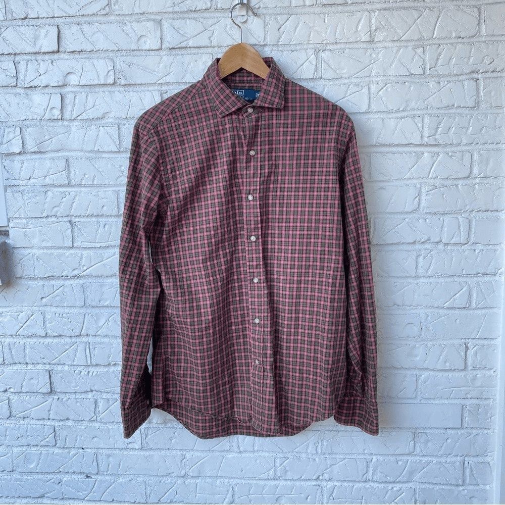 Vintage Polo Ralph Lauren Men's M Plaid Long Sleeve Button-Up Shirt